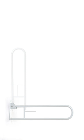 IRIS - Barre d'appui rabattable, avec support rouleau papier toilette intégré