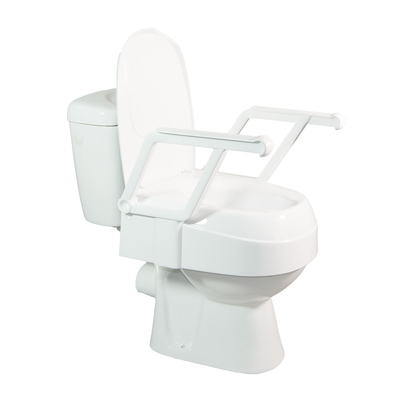TSE 120 - Réhausse-WC facile à entretenir, avec accoudoirs relevables