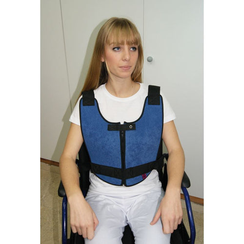 Gilet abdominal confort plus pour fauteuil roulant