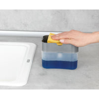 Porte-éponge avec pompe, pour distribution automatique de liquide vaisselle